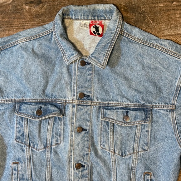 Disney Mickey Inc. Vintage 90s Embroidered Denim Trucker Jacket, XXL(RARE) - Picture 5 of 13